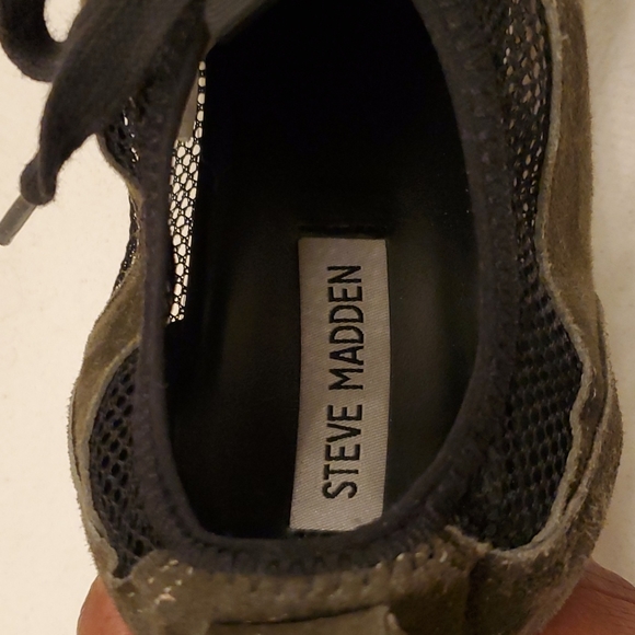 Steve Madden Altitude Olive Green Suede Mesh Sneaker sz 9.5M - Picture 5 of 10